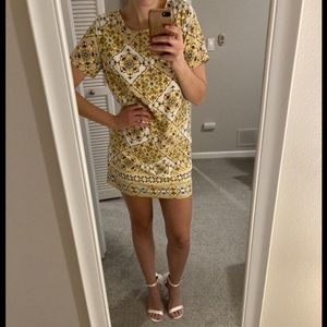 Lulus yellow patterned dress